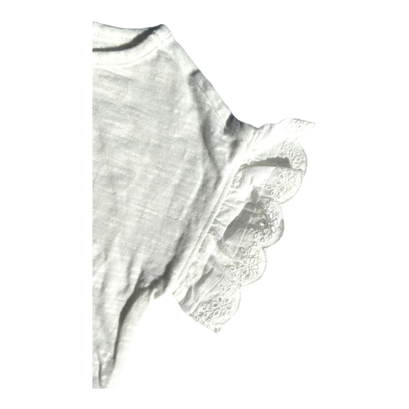 Gymboree Girls 2T White Lacy Sleeve T-shirt - Picture 2 of 6
